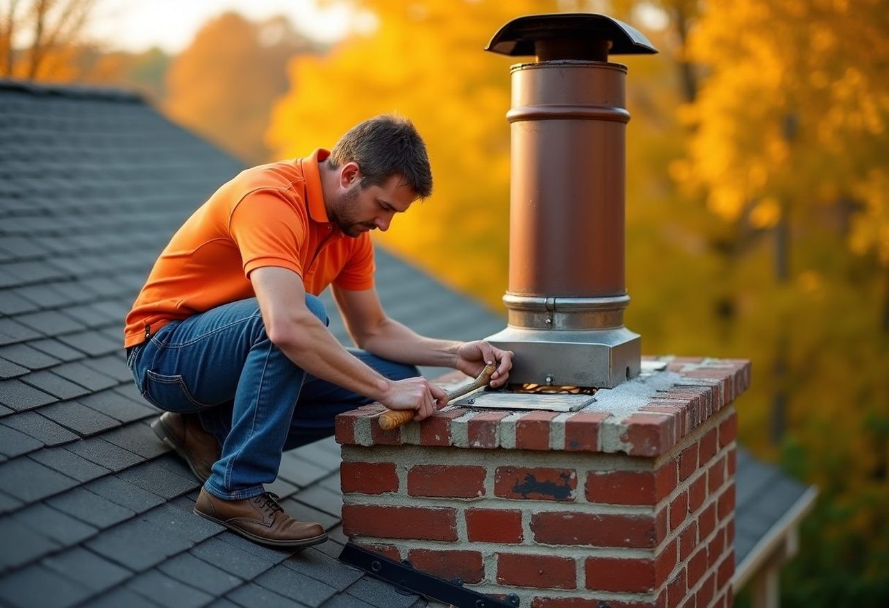 SteelGuard Chimney Services chimney technician at work